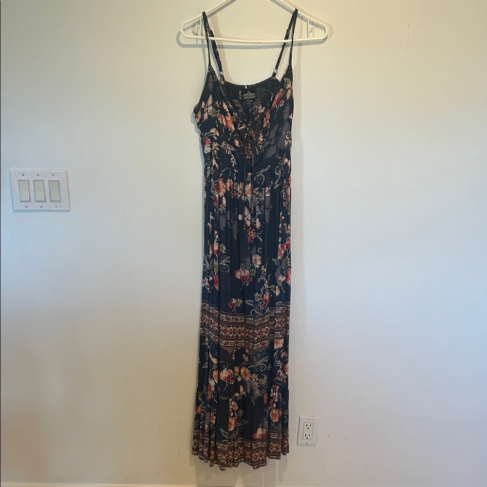 Angie Black Floral Maxi Dress
